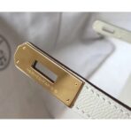 HERM Kelly 28cm Bag In White   GHW - Image 8