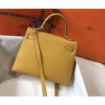 HERM Kelly 28cm Bag In Yellow   GHW - Image 2