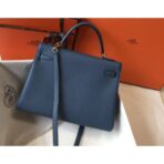 HERM Kelly 32cm Bag In Blue Agate   GHW - Image 2