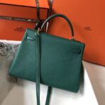 HERM Kelly 32cm Bag In Malachite   GHW - Image 2