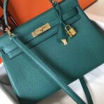 HERM Kelly 32cm Bag In Malachite   GHW - Image 4