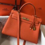 HERM Kelly 32cm Bag In Orange   GHW