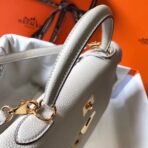 HERM Kelly 32cm Bag In Pearl Grey   GHW - Image 4