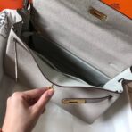 HERM Kelly 32cm Bag In Pearl Grey   GHW - Image 8