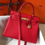 HERM Kelly 32cm Bag In Red   GHW