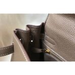HERM Kelly 32cm Bag In Taupe Grey   GHW - Image 6