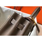 HERM Kelly 32cm Bag In Taupe Grey   GHW - Image 8
