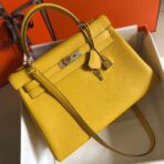 HERM Kelly 32cm Bag In Yellow   GHW