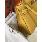 HERM Kelly 32cm Bag In Yellow   GHW - Image 6