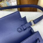 HERM Kelly Elan  Bag In Blue Saphir Chevre Mysore - Image 7