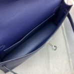 HERM Kelly Elan  Bag In Blue Saphir Chevre Mysore - Image 9