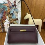HERM Kelly Elan  Bag In Rouge Sellier Chevre Mysore