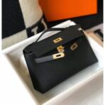 HERM Kelly Pochette Bag In Black - Image 2