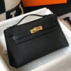 HERM Kelly Pochette Bag In Black