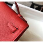 HERM Kelly Pochette Bag In Red - Image 6