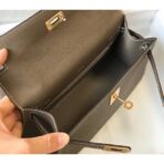 HERM Kelly Pochette Bag In Taupe Grey - Image 8