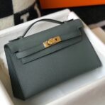 HERM Kelly Pochette Bag In Vert Amande