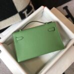 HERM Kelly Pochette Bag In Vert Criquet - Image 3