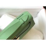 HERM Kelly Pochette Bag In Vert Criquet - Image 6