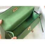 HERM Kelly Pochette Bag In Vert Criquet - Image 8
