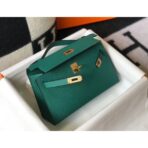 HERM Kelly Pochette Bag In Vert Veronese - Image 4
