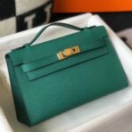 HERM Kelly Pochette Bag In Vert Veronese