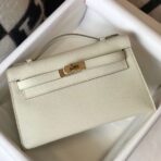 HERM Kelly Pochette Bag In White
