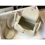 HERM Lindy Mini Bag In White   GHW - Image 8