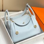 HERM Lindy 26cm Bag In Blue Brume   GHW