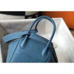 HERM Lindy 26cm Bag In Blue Jean   PHW - Image 8