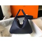 HERM Lindy 26cm Bag In Navy Blue   GHW - Image 2