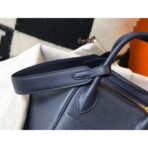 HERM Lindy 26cm Bag In Navy Blue   GHW - Image 4