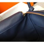 HERM Lindy 26cm Bag In Navy Blue   GHW - Image 6