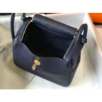 HERM Lindy 26cm Bag In Navy Blue   GHW - Image 7