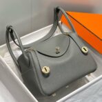 HERM Lindy 26cm Bag In Gris Meyer   GHW