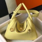 HERM Lindy 26cm Bag In Jaune Poussin   GHW
