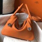HERM Lindy 26cm Bag In Orange   PHW