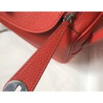 HERM Lindy 26cm Bag In Red   PHW - Image 4