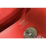 HERM Lindy 26cm Bag In Red   PHW - Image 6