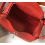 HERM Lindy 26cm Bag In Red   PHW - Image 7