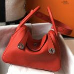 HERM Lindy 26cm Bag In Red   PHW