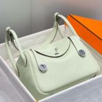 HERM Lindy 26cm Bag In Vert Fizz   GHW