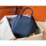 HERM Lindy 30cm Bag In Blue Agate   PHW - Image 3
