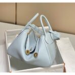 HERM Lindy 30cm Bag In Blue Brume   GHW - Image 4