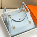 HERM Lindy 30cm Bag In Blue Brume   GHW