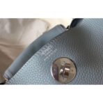 HERM Lindy 30cm Bag In Blue Lin   PHW - Image 6