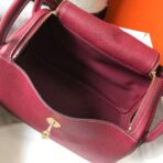HERM Lindy 30cm Bag In Bordeaux   GHW - Image 7