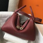 HERM Lindy 30cm Bag In Bordeaux   GHW