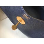 HERM Lindy 30cm Bag In Navy Blue   GHW - Image 6