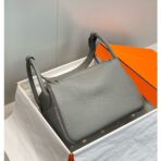 HERM Lindy 30cm Bag In Gris Meyer   GHW - Image 2
